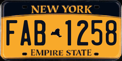 NY license plate FAB1258
