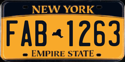 NY license plate FAB1263