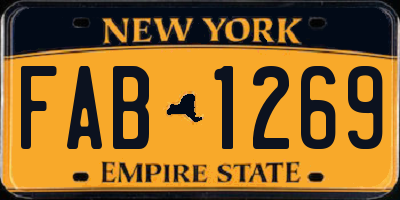 NY license plate FAB1269