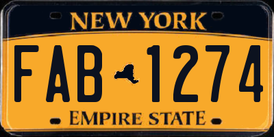 NY license plate FAB1274