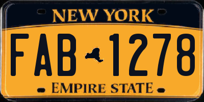 NY license plate FAB1278