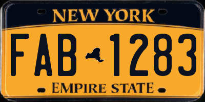NY license plate FAB1283