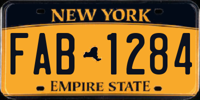 NY license plate FAB1284