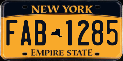 NY license plate FAB1285