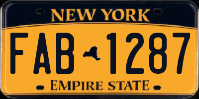 NY license plate FAB1287