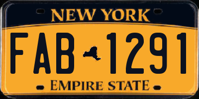 NY license plate FAB1291
