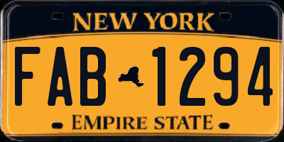 NY license plate FAB1294