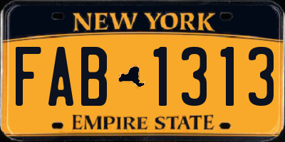 NY license plate FAB1313