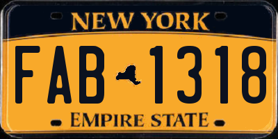 NY license plate FAB1318