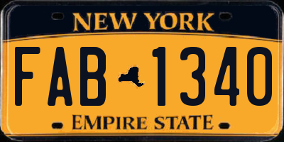 NY license plate FAB1340