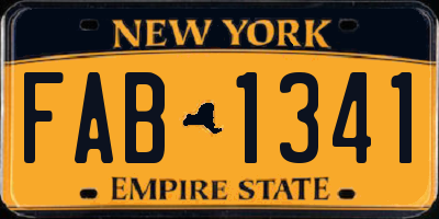 NY license plate FAB1341