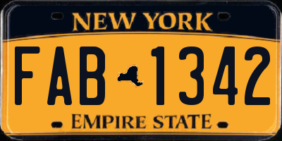 NY license plate FAB1342