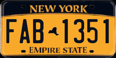 NY license plate FAB1351