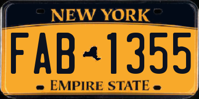 NY license plate FAB1355