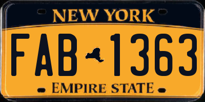 NY license plate FAB1363