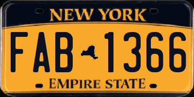 NY license plate FAB1366