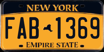 NY license plate FAB1369