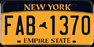 NY license plate FAB1370