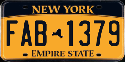 NY license plate FAB1379