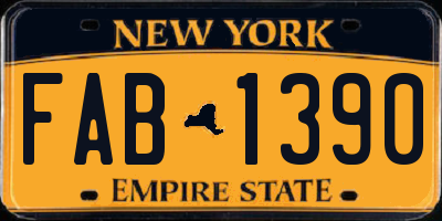 NY license plate FAB1390