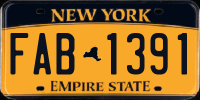NY license plate FAB1391