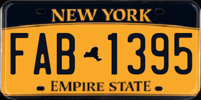 NY license plate FAB1395