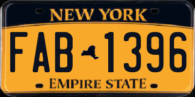 NY license plate FAB1396