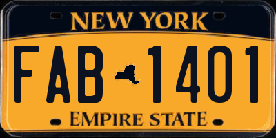 NY license plate FAB1401