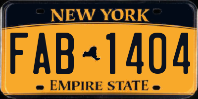 NY license plate FAB1404