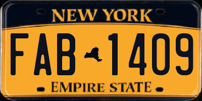 NY license plate FAB1409