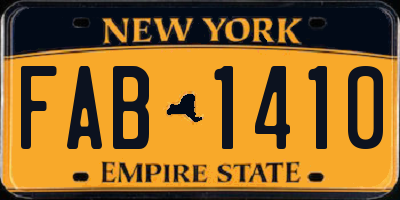 NY license plate FAB1410
