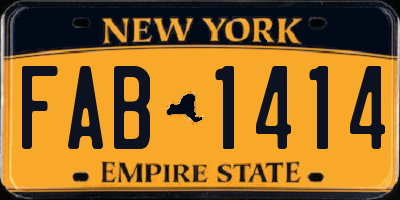 NY license plate FAB1414