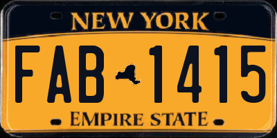 NY license plate FAB1415