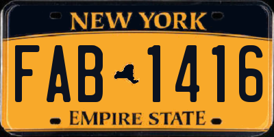 NY license plate FAB1416