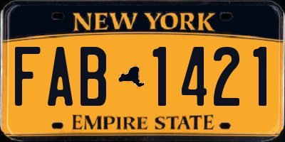 NY license plate FAB1421