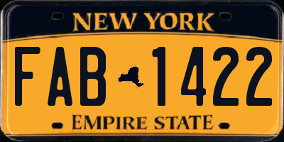 NY license plate FAB1422