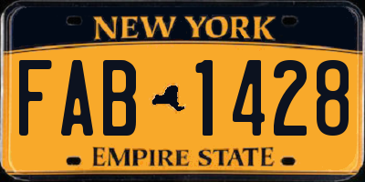 NY license plate FAB1428