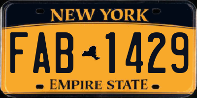 NY license plate FAB1429