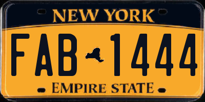 NY license plate FAB1444