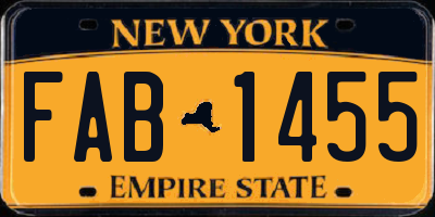 NY license plate FAB1455