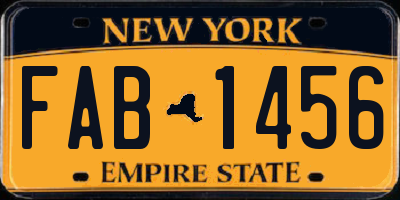 NY license plate FAB1456