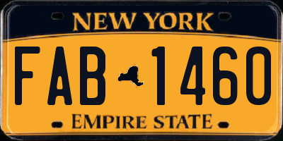 NY license plate FAB1460