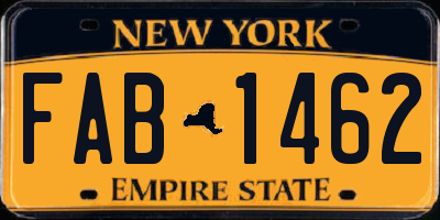 NY license plate FAB1462