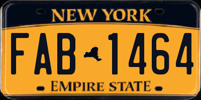 NY license plate FAB1464