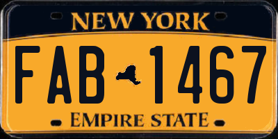 NY license plate FAB1467