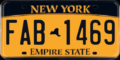 NY license plate FAB1469
