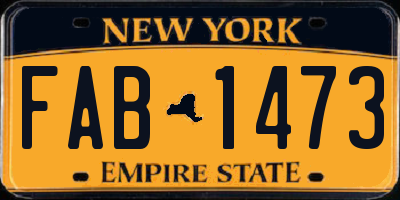 NY license plate FAB1473