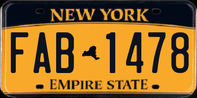 NY license plate FAB1478