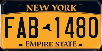 NY license plate FAB1480