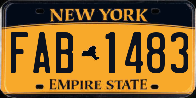 NY license plate FAB1483